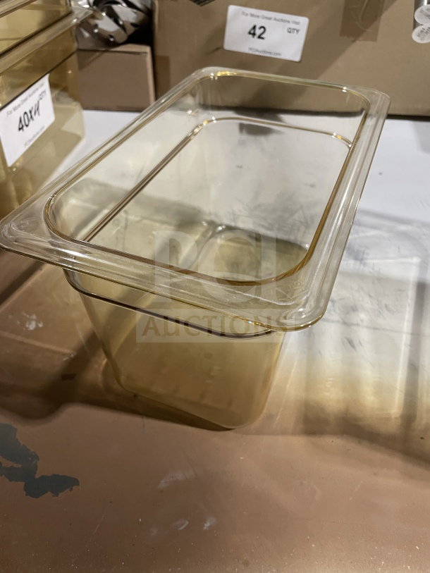 Cambro polycarbonate yellow-clear food pan, model 631-1, high heat, excellent condition.