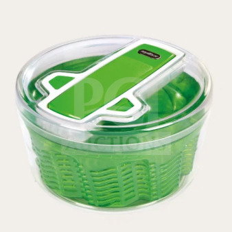 Brand new Zyliss SwiftDry green-style single-handed salad dryer, featuring durable plastic construction and ergonomic handle.