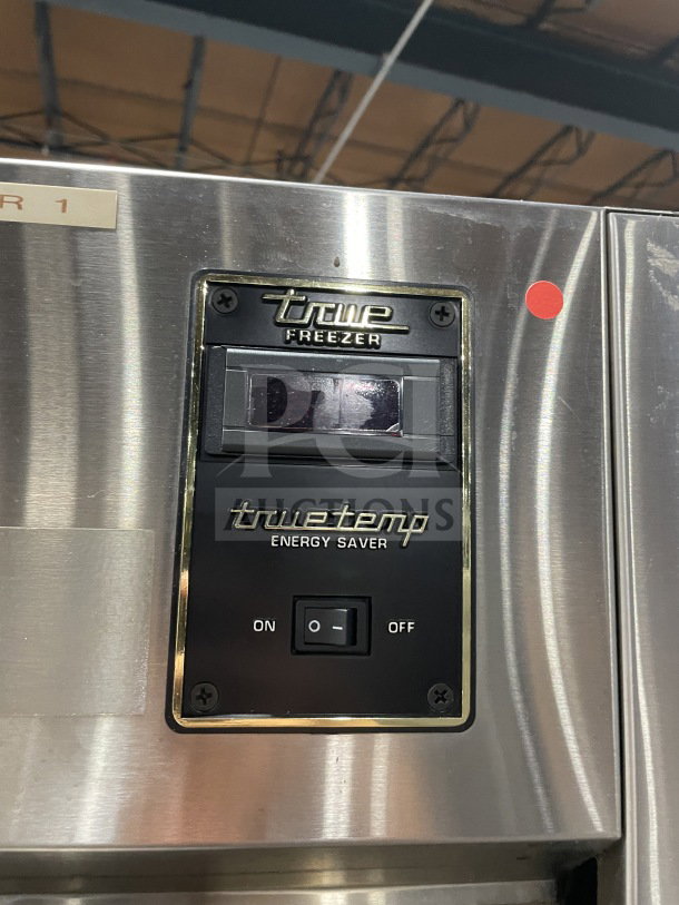 True TR3F-3S 78" Commercial Freezer, stainless steel, energy saver controls, on casters, excellent condition.