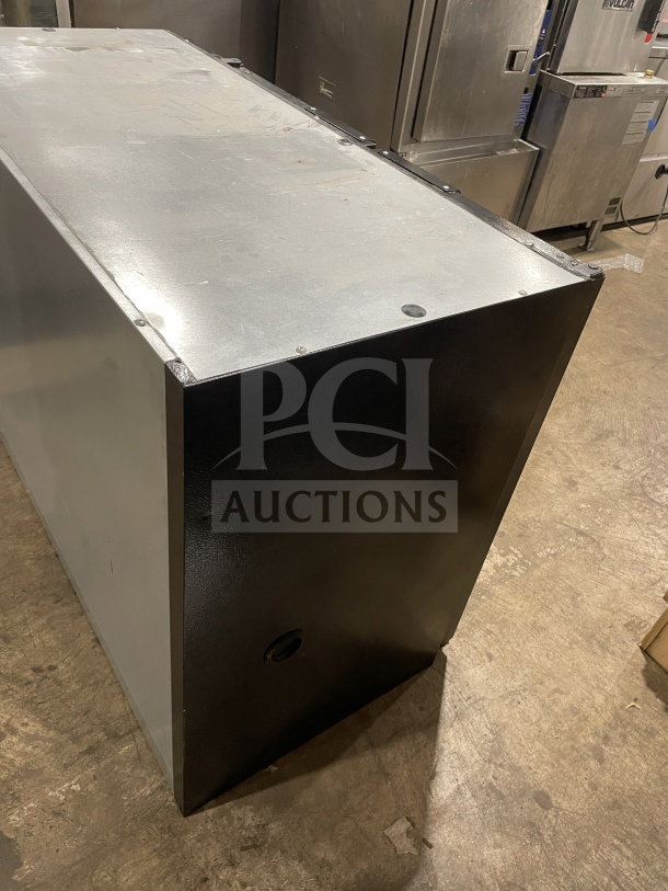 Beverage Air BB48Y1B black 2-door bar back cooler, features poly coated racks, commercial use, sturdy condition.