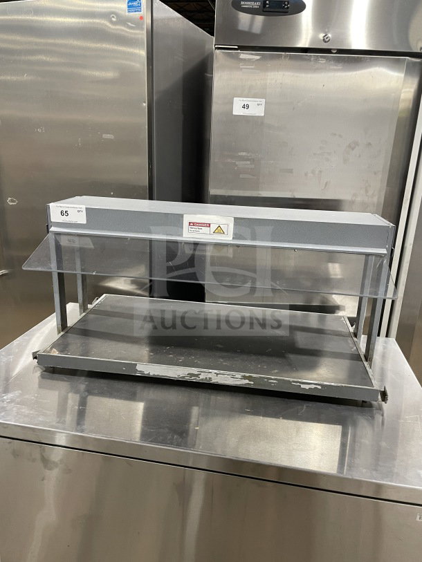 Hatco GRBW-36 buffet warmer, stainless steel, electric, 120V, 1 phase, serial 2120880551, fair condition, safety label visible.