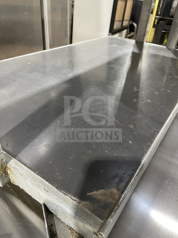 Hatco GRBW-36 stainless steel buffet warmer, electric, 120V, 1 phase. Surface shows signs of use. Model and serial number visible.