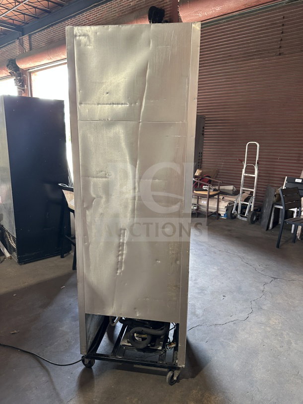 True T-23F commercial stainless steel single door freezer on casters. Features poly coated rack, Energy Star certified. Model SN: 7887234.