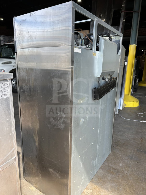 Turbo Air stainless steel 2-door reach-in freezer, Model M3F47-2, with poly coated rack, Energy Star certified, on casters.