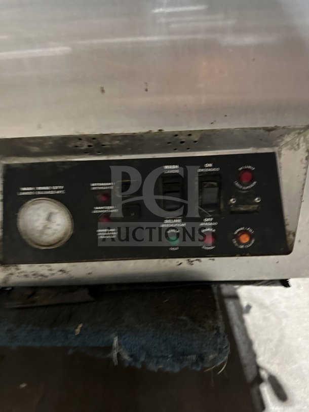 Noble WAREFORCEUL30 commercial stainless steel undercounter dishwasher, 115V, 1 Phase, used condition. Model and controls visible.