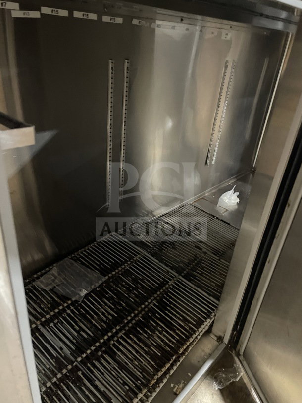 Krowne 3-door bar back cooler, model BS84LBSSRRR. Features poly-coated wire rack, 115V, commercial use.