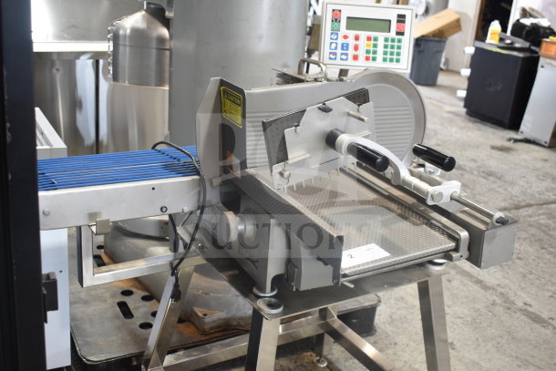 BRAND NEW Jaccard VA4000ATGRT automatic meat slicer, conveyor deposit system, digital control panel, stainless steel body.