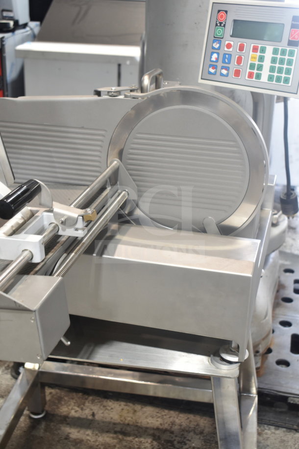 Brand new Jaccard VA4000ATGRT automatic meat slicer stacker with conveyor, digital control panel, 110V, 1 phase.