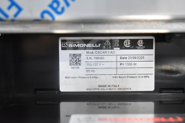 BRAND NEW 2025 Nuova Simonelli OSCAR II AD espresso machine. Scratch and dent. 110-120V, 1 phase, 1300W. Made in Italy.