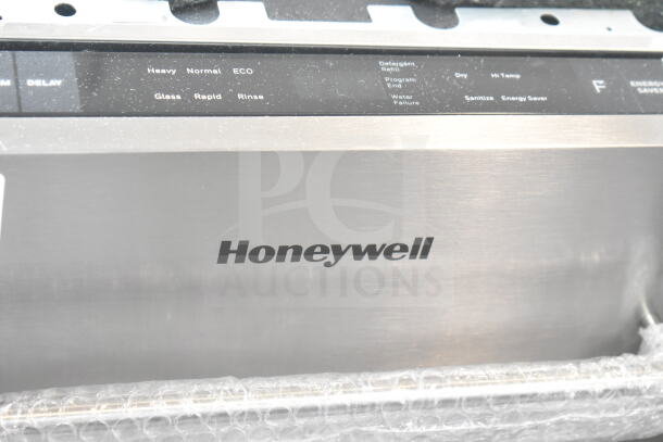 Brand new Honeywell HDS18SS stainless steel 18" undercounter dishwasher. Features multiple wash settings. 120 Volts, 1 Phase.