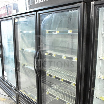 2018 True GDM-49-HC commercial 2-door reach-in cooler merchandiser, tested and working, 115 volts, 1 phase.