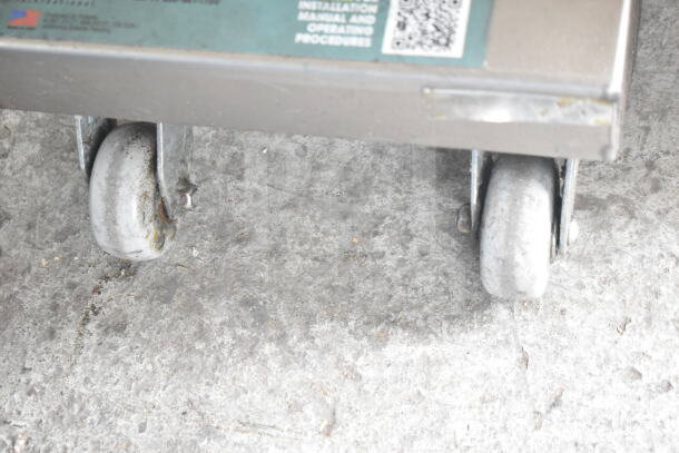 2024 Frontline 10SS-NA-WM Fryer Oil Transport Caddy on commercial casters, durable metal build, visible label details.