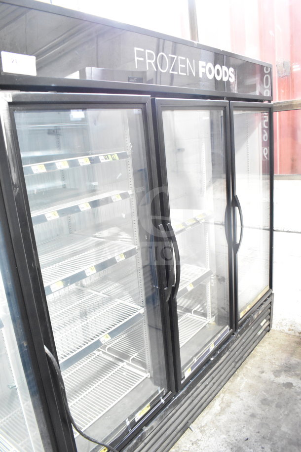 2018 True GDM-72F-HC 3-door freezer merchandiser, tested, 115/208-230V, single phase, used, excellent condition.