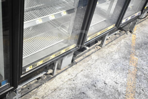 2018 True GDM-72F-HC commercial 3-door reach-in freezer merchandiser. Tested, working, 115/208-230V, 1 phase.