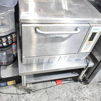 Turbochef NGC countertop rapid cook oven on equipment stand with casters, electric, 120/208-240V, 1 phase, used condition.