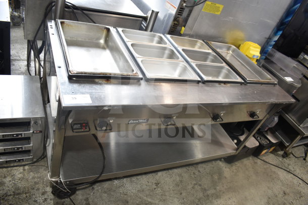 Vollrath ServeWell 38218 electric 4 bay steam table, stainless steel, 208-240V, 1 phase, commercial use, good condition.