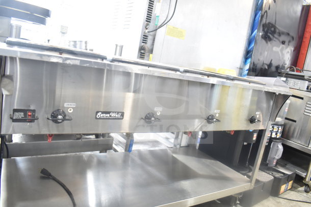 Vollrath ServeWell 38218 steam table with 4 bays, electric-powered, 208-240V, stainless steel, used condition.