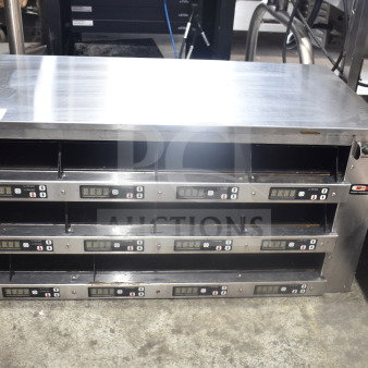 Carter Hoffmann M343S-DD commercial countertop holding bin, 120V, 1 phase, with digital controls and multiple compartments.