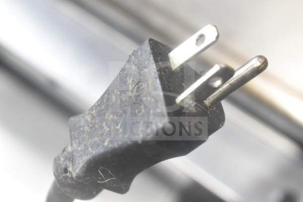 Close-up of a power plug for the Carter Hoffmann M343S-DD Holding Bin, showing its 120 Volt, 1 Phase capability.