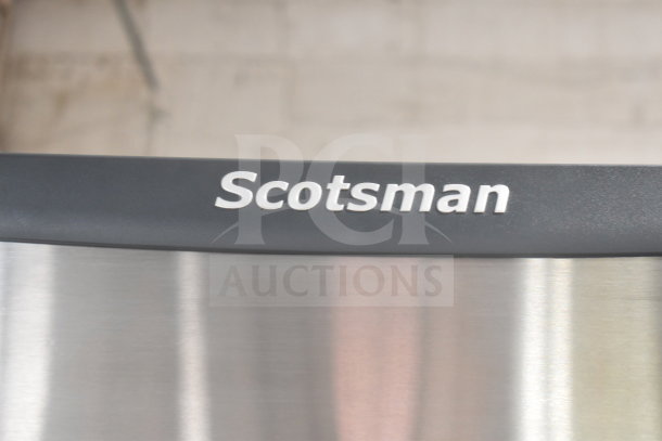 2019 Scotsman C0530MA-1E ice head on ID200B-1A dispenser, stainless steel, 115V, 1 phase, Scotsman logo visible.
