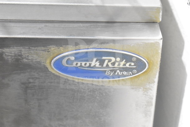 Cook Rite ATFS-40 commercial natural gas deep fryer, stainless steel, visible logo badge, good condition.