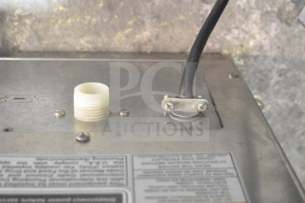 Bunn ITCB-DV Commercial Iced Tea Machine, 120V, 1 Phase, visible wiring and connection details, metallic finish.