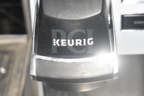 Keurig K150 Countertop Single Cup Coffee Machine, 120V, 1 Phase, features logo on black panel, lightly used condition.
