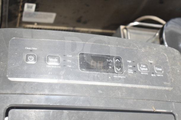 LG LP0823GSSM Portable Air Conditioner, 115V, showing control panel with mode and fan speed settings, slight wear evident.