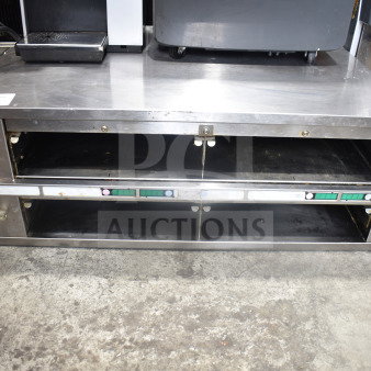 Prince Castle DHB2PT-33KFCB holding bin, stainless steel, dual compartments, 208-240V, minor wear, visible control panel.
