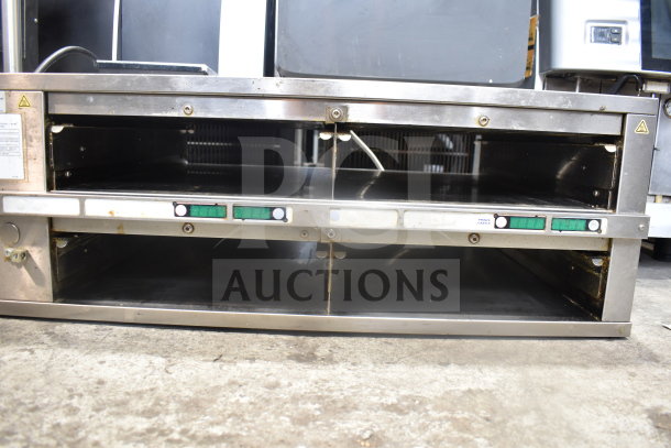 Prince Castle DHB2PT-33KFCB commercial countertop holding bin, 208-240 volts, stainless steel, used condition.