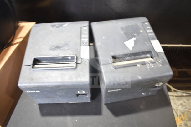 Epson receipt printers, used condition, visible wear, part of a lot with cash drawers, 7 times your bid.
