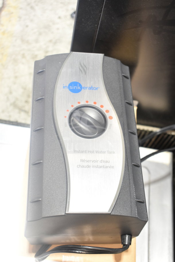 Insinkerator Instant Hot Water Heater with adjustable temperature dial, model shown in good condition.