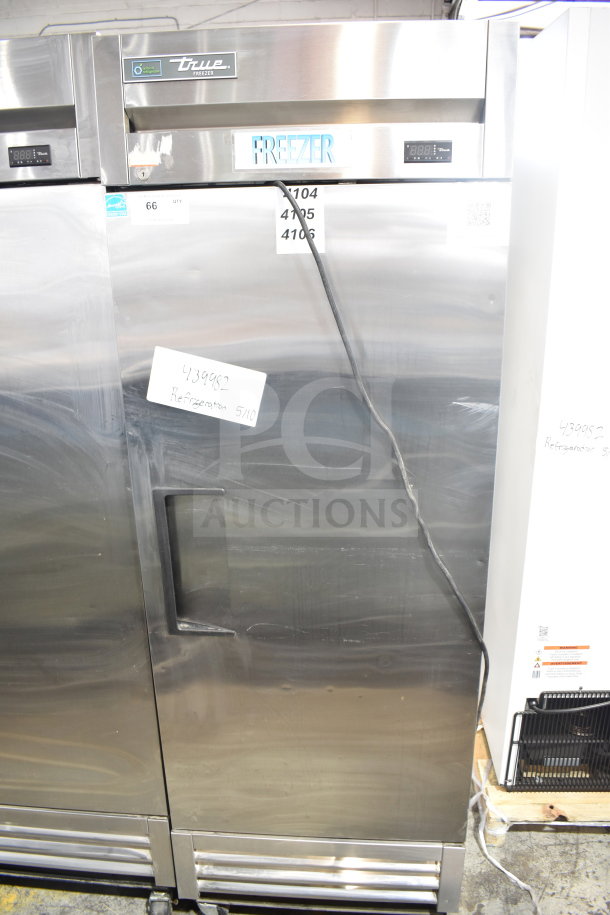 2022 True T-19F-HC commercial single door reach-in freezer on casters, stainless steel, 115V, 1 phase, excellent condition.