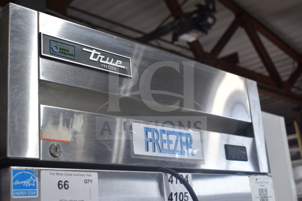 2022 True T-19F-HC Single Door Freezer, commercial casters, 115V, Energy Star rated, stainless steel exterior.