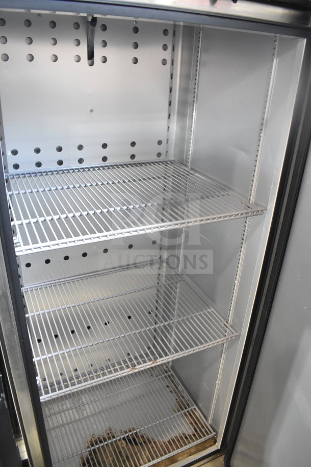 2022 True T-19F-HC Commercial Single Door Freezer, stainless steel interior, on commercial casters, 115V, 1 Phase.