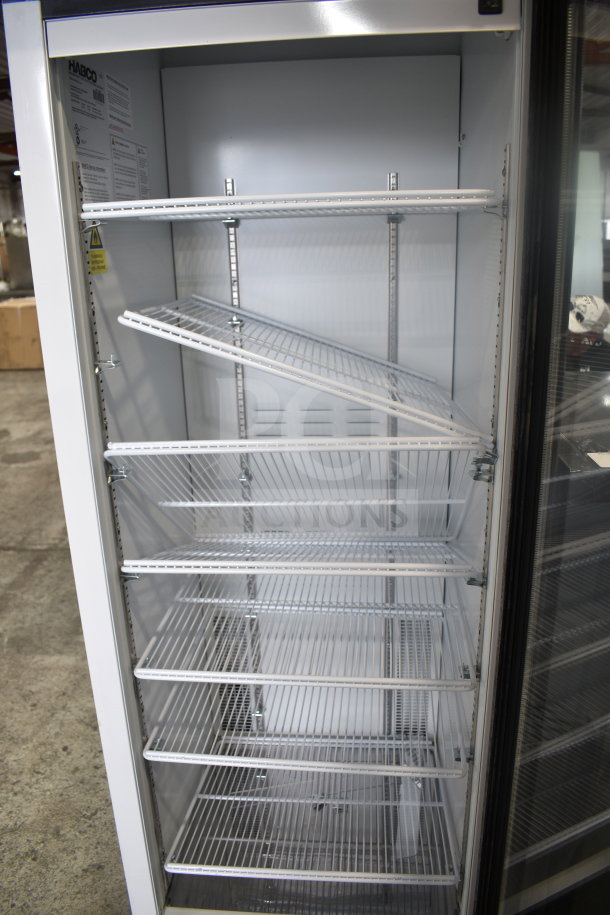 2019 Habco SE18 Commercial Cooler, single door, white finish, adjustable shelves, excellent condition, 115V, 1 Phase.