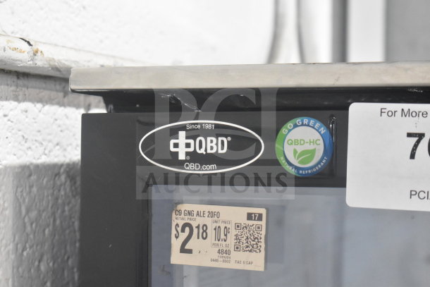 2024 QBD DC6LP-HC Mini Cooler Merchandiser, single door, 115V, 1 phase. Features QBD and Go Green labels.