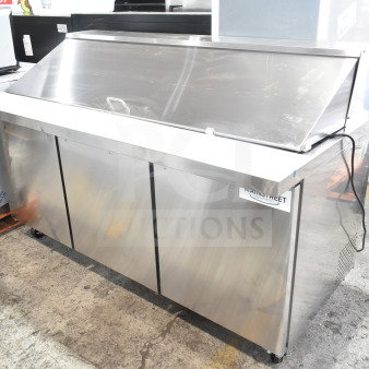 BRAND NEW SCRATCH AND DENT! 2025 Mainstreet 829PT72M Commercial Sandwich Salad Prep Table Bain Marie Mega Top. 115 Volts, 1 Phase.