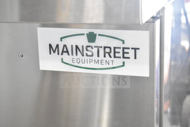 Mainstreet 829PT72M commercial sandwich salad prep table, brand new with minor dents; Mainstreet Equipment logo visible.