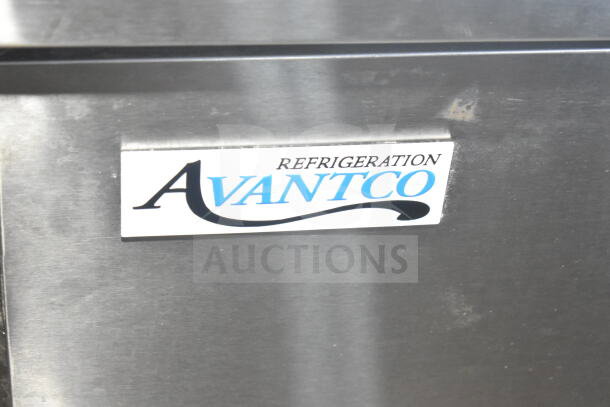 Brand new Avantco 178SSUD3R 3-Door Undercounter Cooler, 115V, minor scratches and dents, stainless steel exterior.