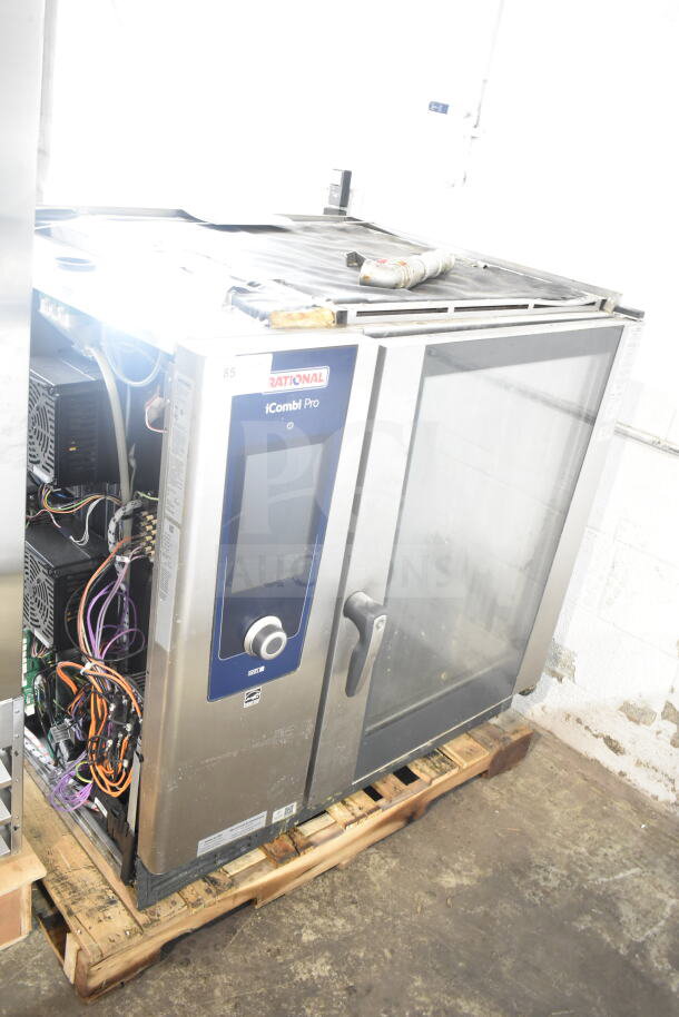 2020 Rational LM100EE.AXXXX Combi Convection Oven. iCombi Pro, visible wiring, used condition, on a pallet.
