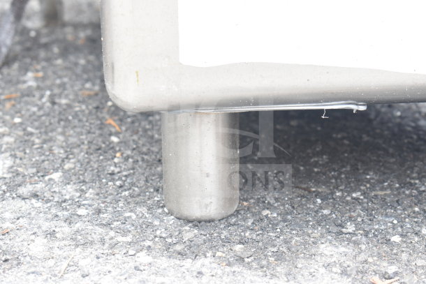 Regency 600S3242418R commercial 3 bay sink with right side drain board, scratch and dent, no legs shown.