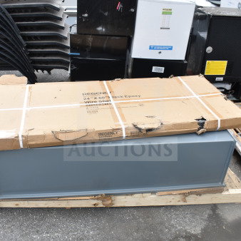 BRAND NEW SCRATCH AND DENT Regency 460EB2460 24" x 60" NSF Black Epoxy Wire Shelf in damaged packaging.