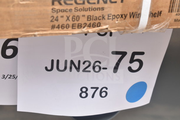 BRAND NEW Regency 460EB2460 24"x60" NSF Black Epoxy Wire Shelf, scratch and dent condition, labeled JUN26-75.