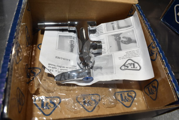 BRAND NEW T&S B-0155-LN pre-rinse nozzle base, quarter turn Eterna cartridge, 5" riser, in original box, slight scratches.