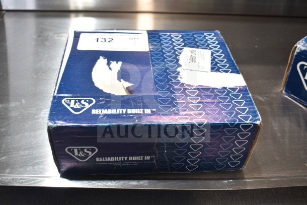 BRAND NEW T&S B-0155-LN pre-rinse add-on nozzle base, 5" riser, quarter turn Eterna cartridge, in scratched box.