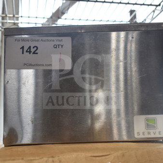 Server SR-2S Serving Station, stainless steel, visible label "142," branded "Server," in used condition.