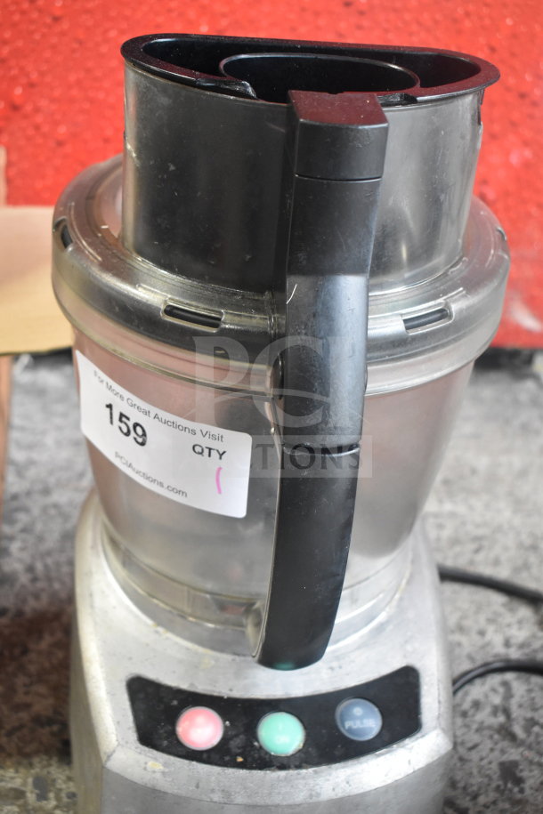 Waring Countertop Food Processor, 115 Volts, 1 Phase, in used condition, features control buttons and labeling.