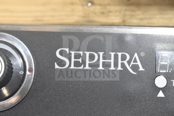 Sephra SERTWFL01 Commercial Waffle Maker, features include 110-120 Volts, 1 Phase; durable control panel visible.