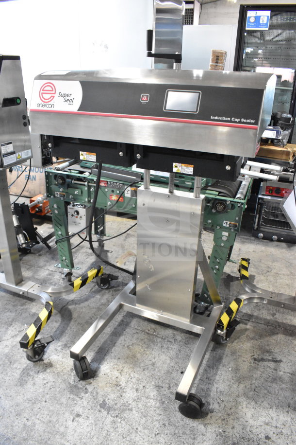 2020 Enercon LM5431-T07 Super Seal Max Induction Cap Sealer, 208/240V, 3 Phase, floor style, sturdy metal frame.